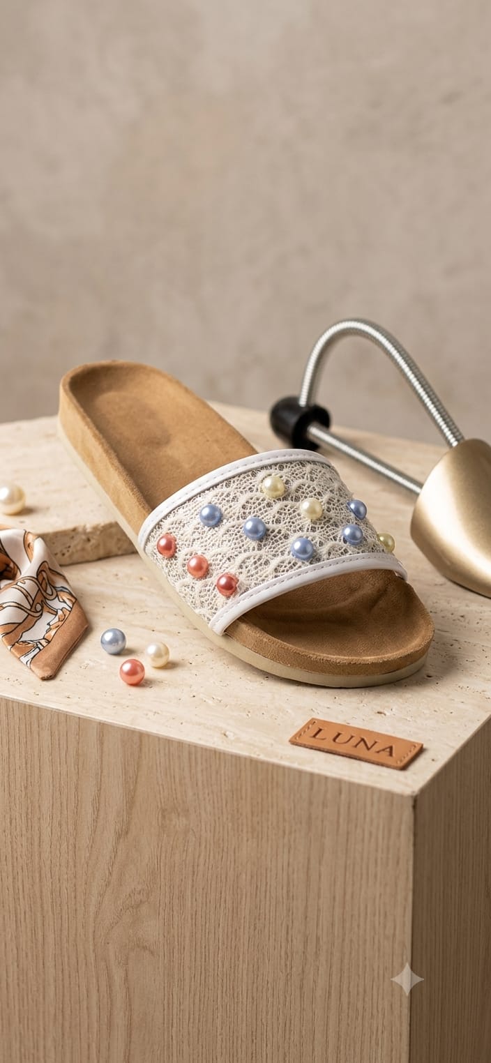 [DRAFT — set price] Luna Pearl Lace Slide