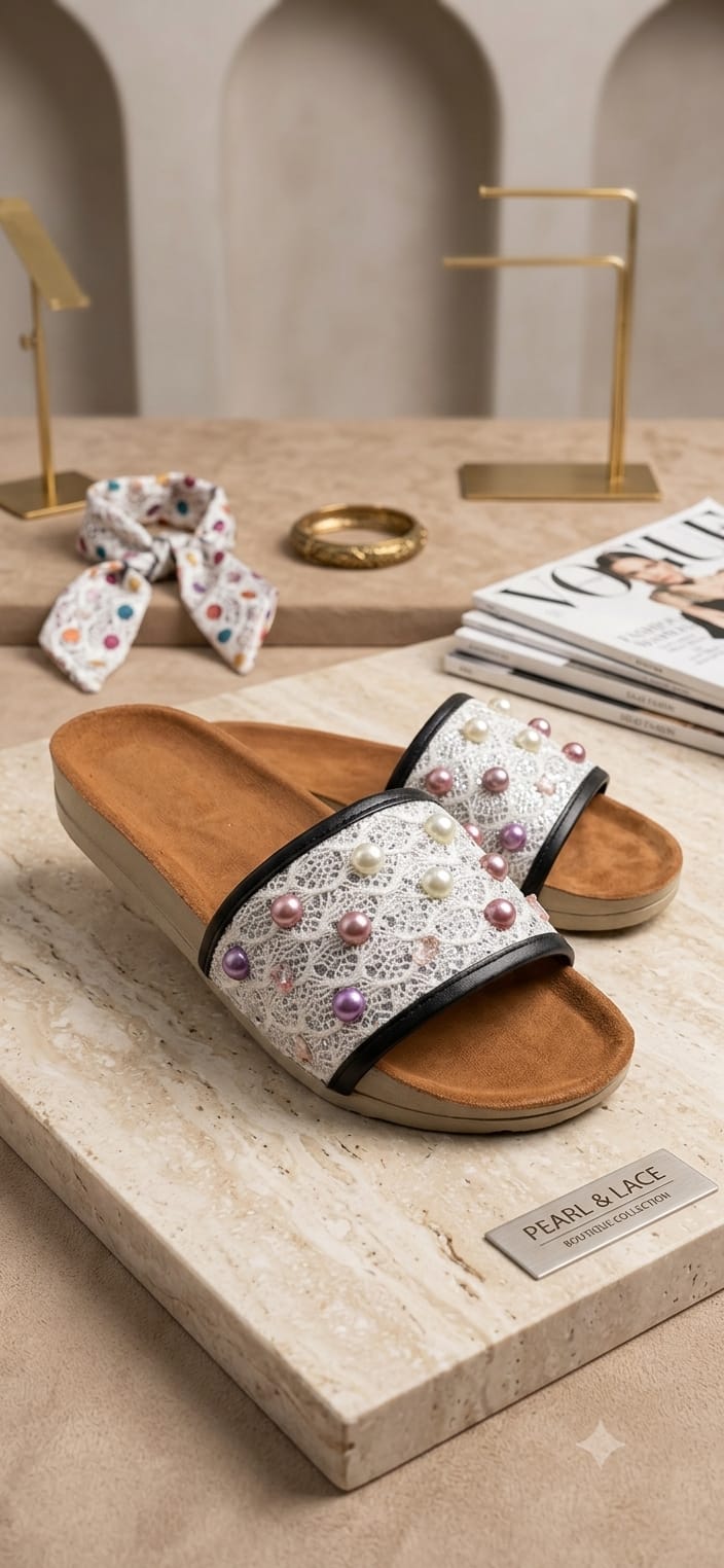[DRAFT — set price] Pearl & Lace Boutique Slide