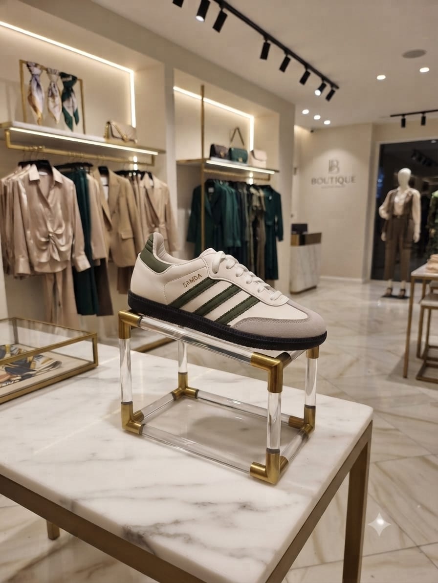 Adidas Samba OG White & Olive Sneaker