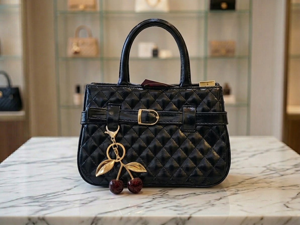 Cherry Charm Mini Bag (Caramel)