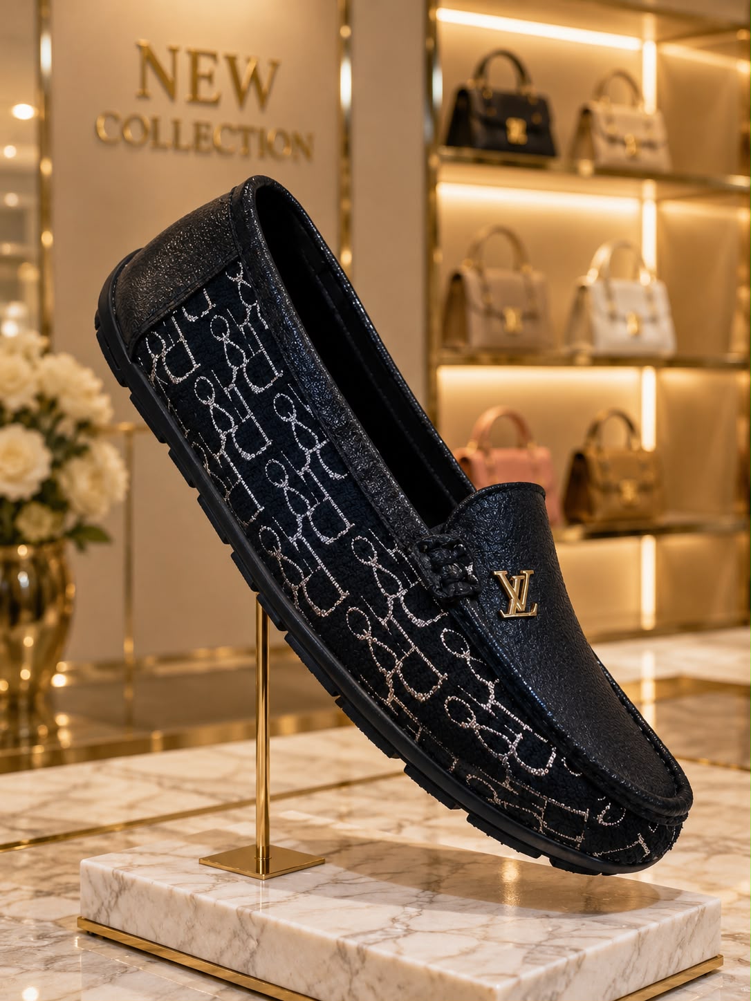 Monogram Chain Loafer (Black)