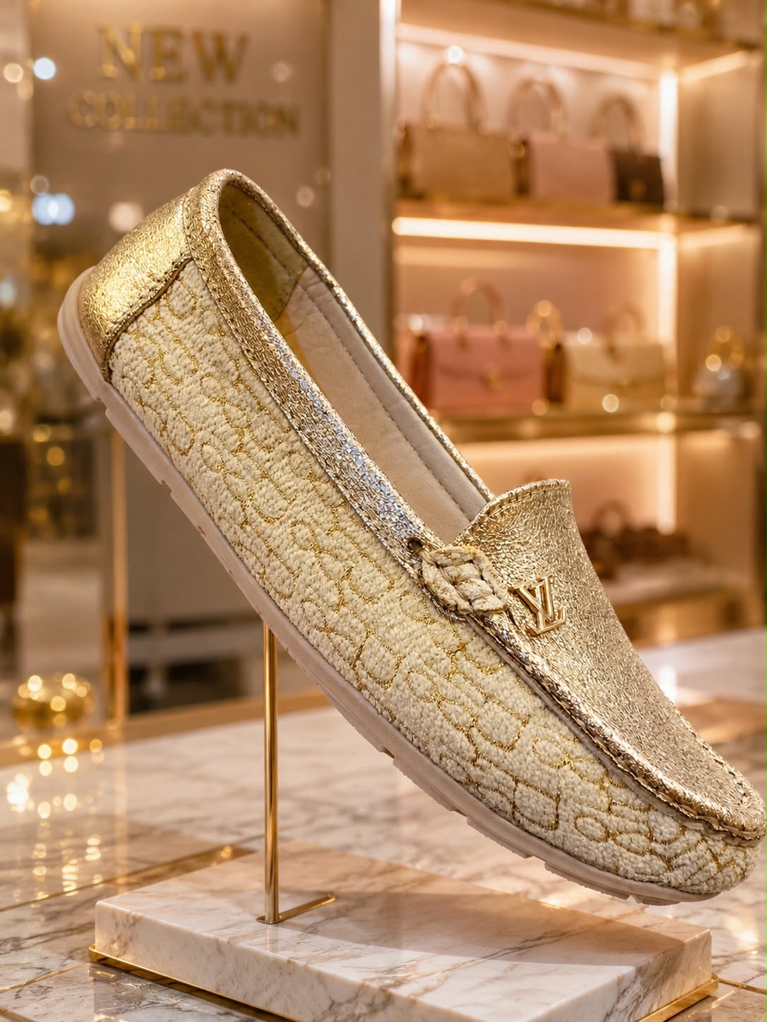Monogram Chain Loafer (Gold)