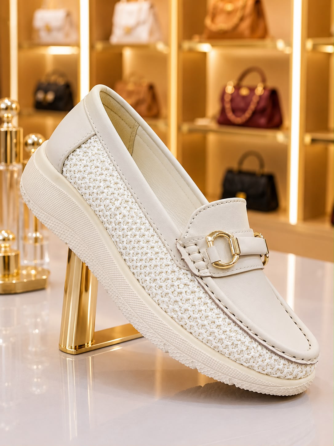 Raffia Comfort Loafer (Cream)