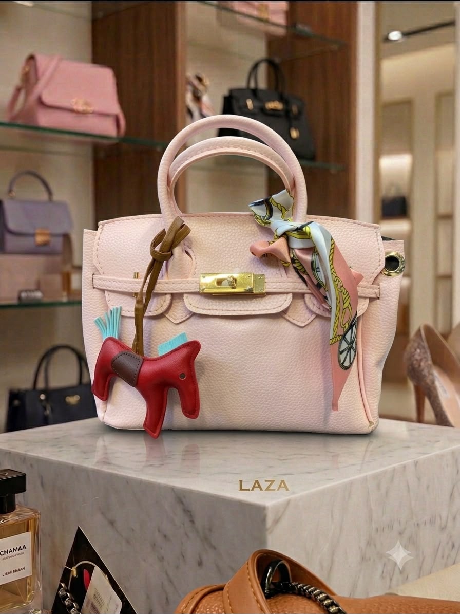 Charm & Scarf Tote (Blush Pink)