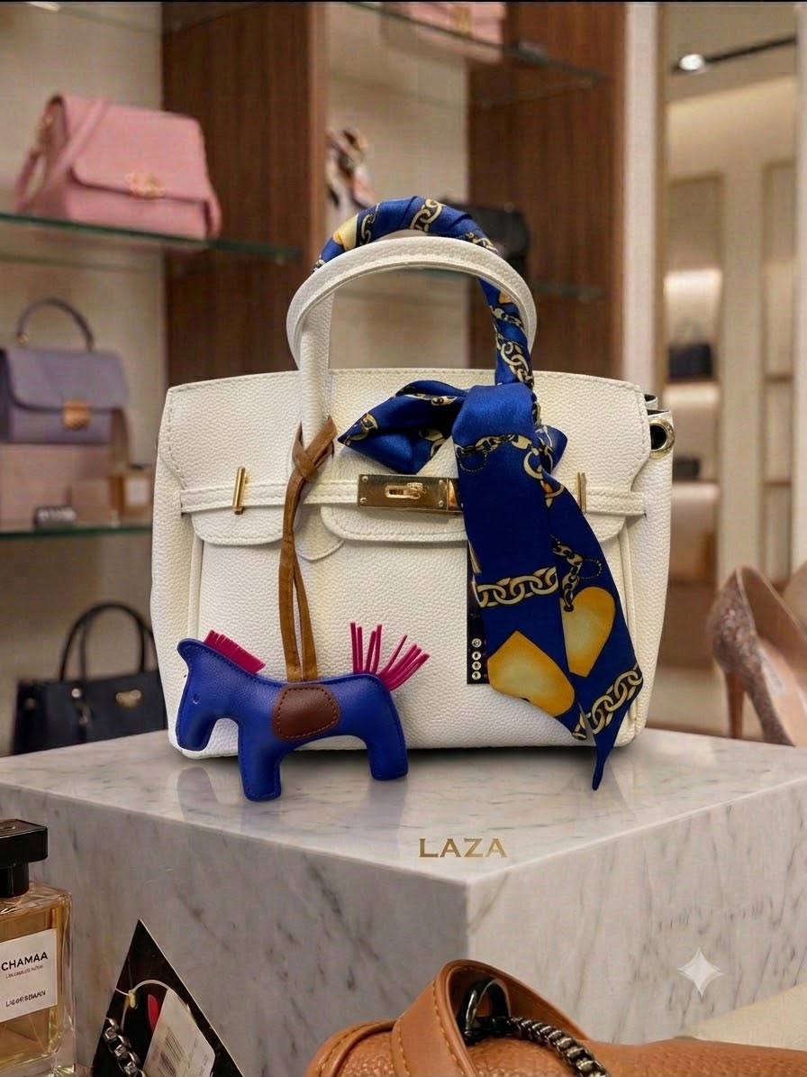 Charm & Scarf Tote (White)