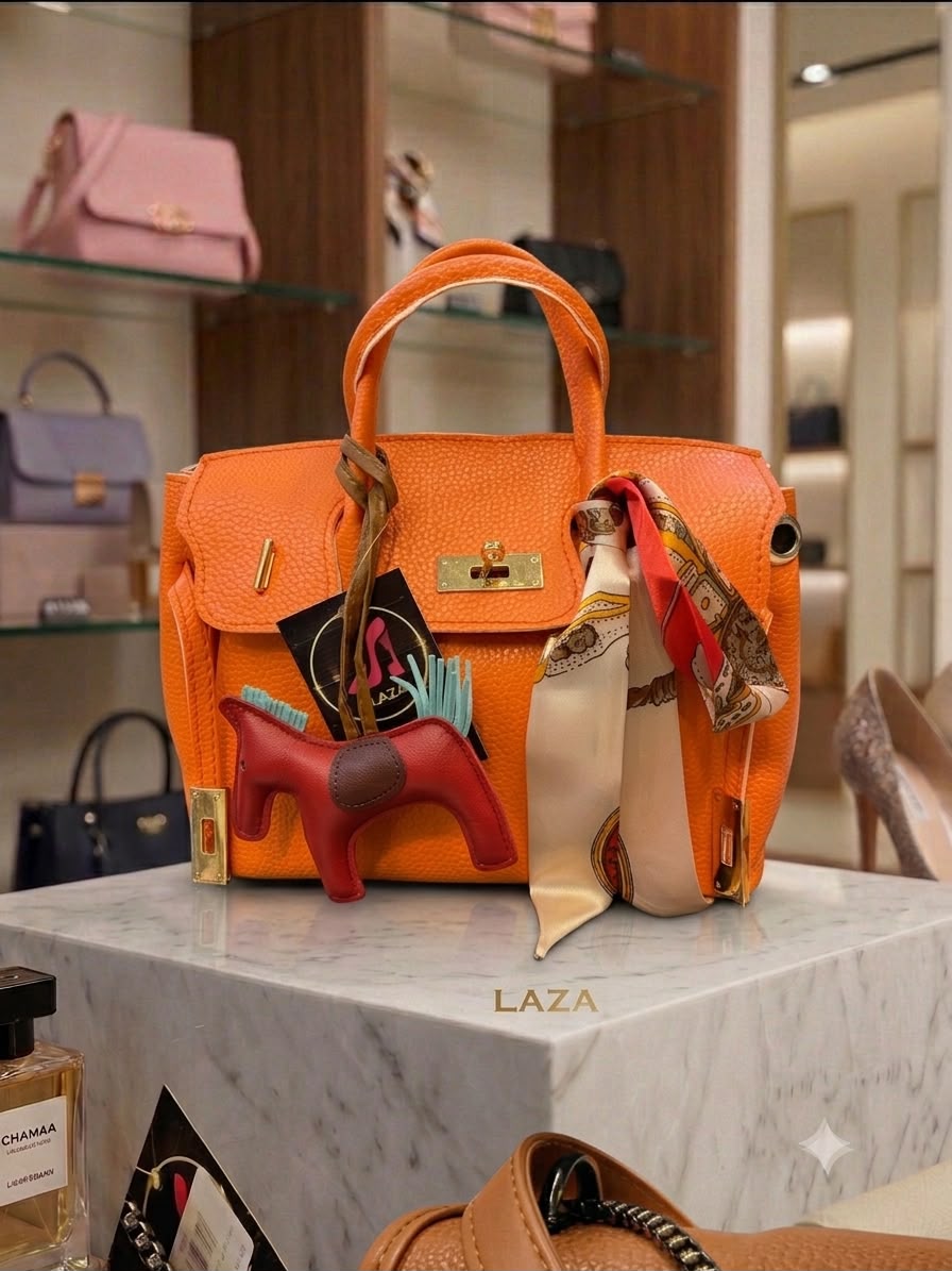 Charm & Scarf Tote (Orange)