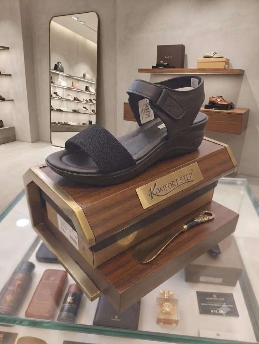 Classic Comfort Wedge Sandal (Black)