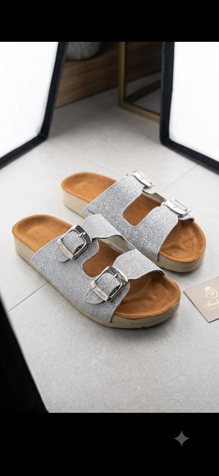 Crystal Rhinestone Embroidered Slide
