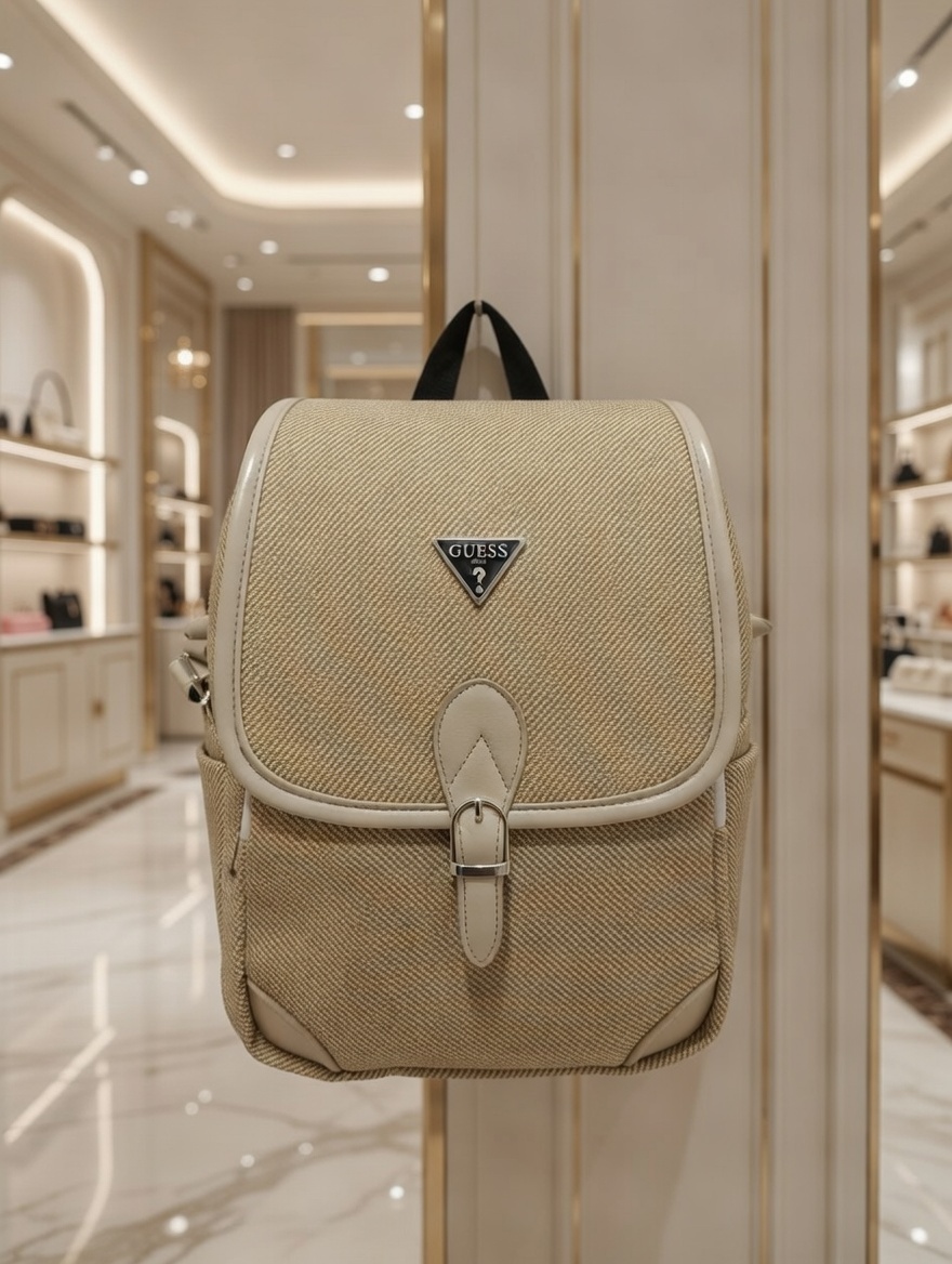GUESS Beige Tweed Backpack