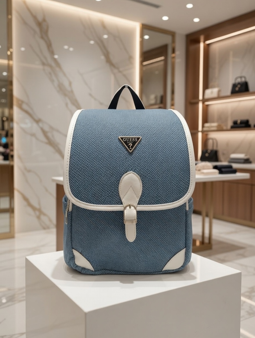 GUESS Blue Denim Backpack