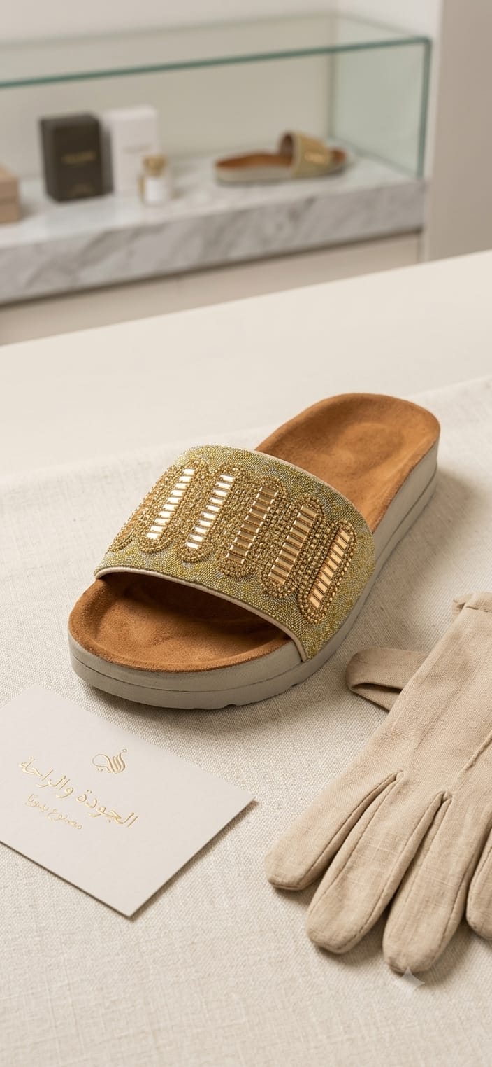 Silver Crystal Cork-Sole Slide